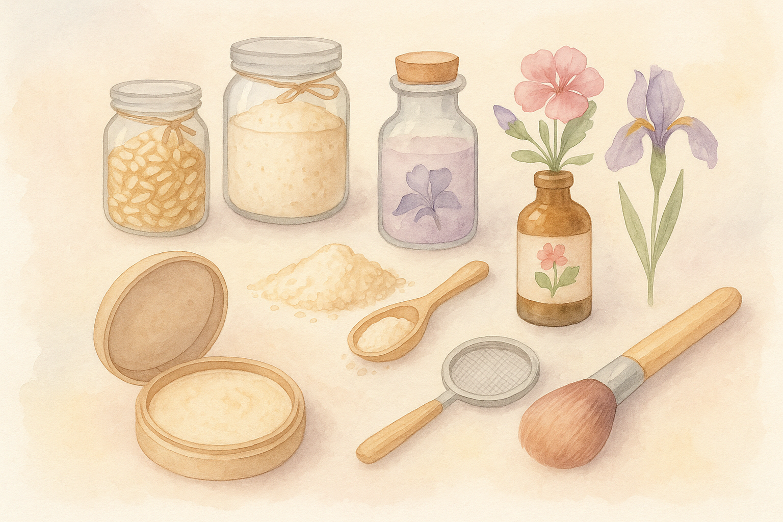 Image recette Poudre Visage Perfection d'Avoine et Iris : Recette Maison pou...