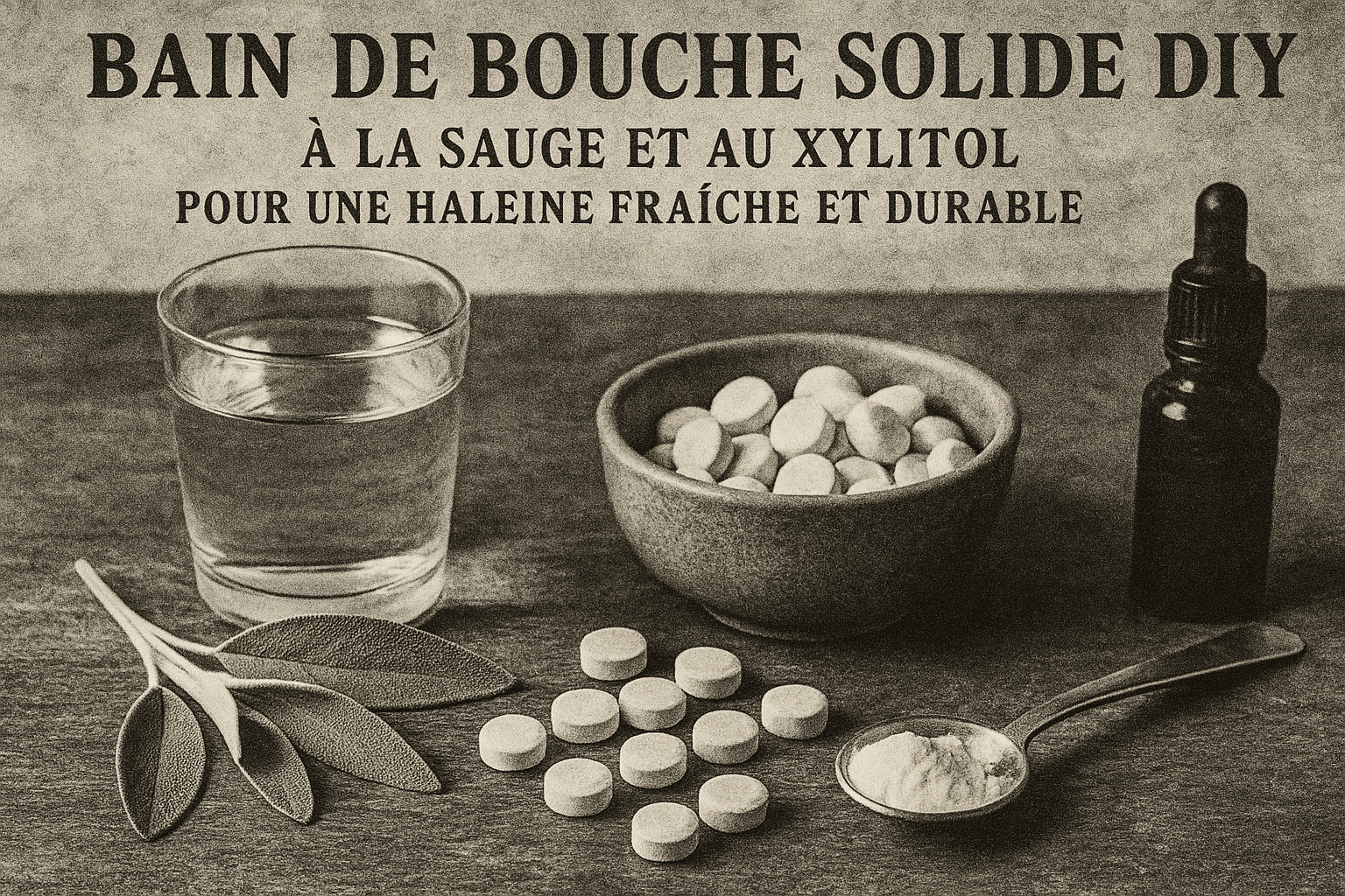 Image recette Bain de Bouche Solide DIY à la Sauge et au Xylitol pour une Ha...