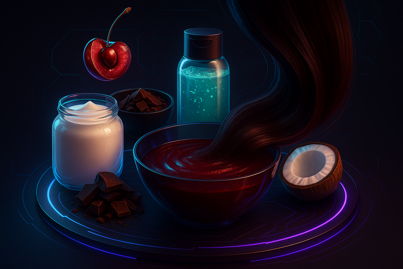 Image recette Coloration Maison Chocolat-Griottes : Reflets Profonds et Gour...