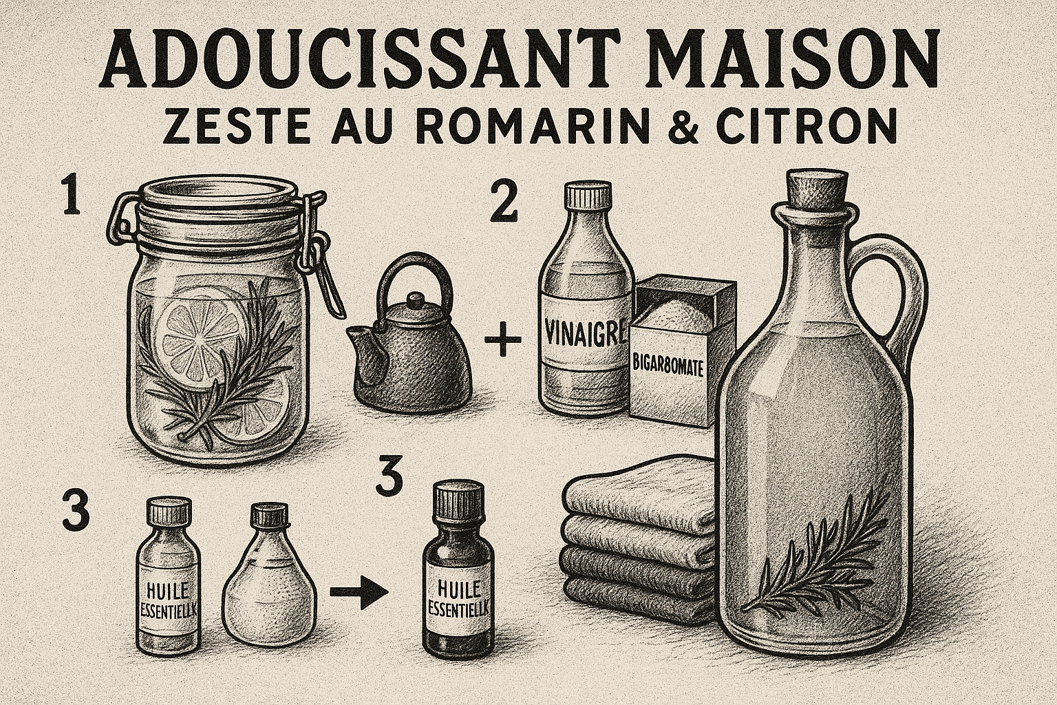 Image recette Adoucissant Maison Zeste au Romarin & Citron