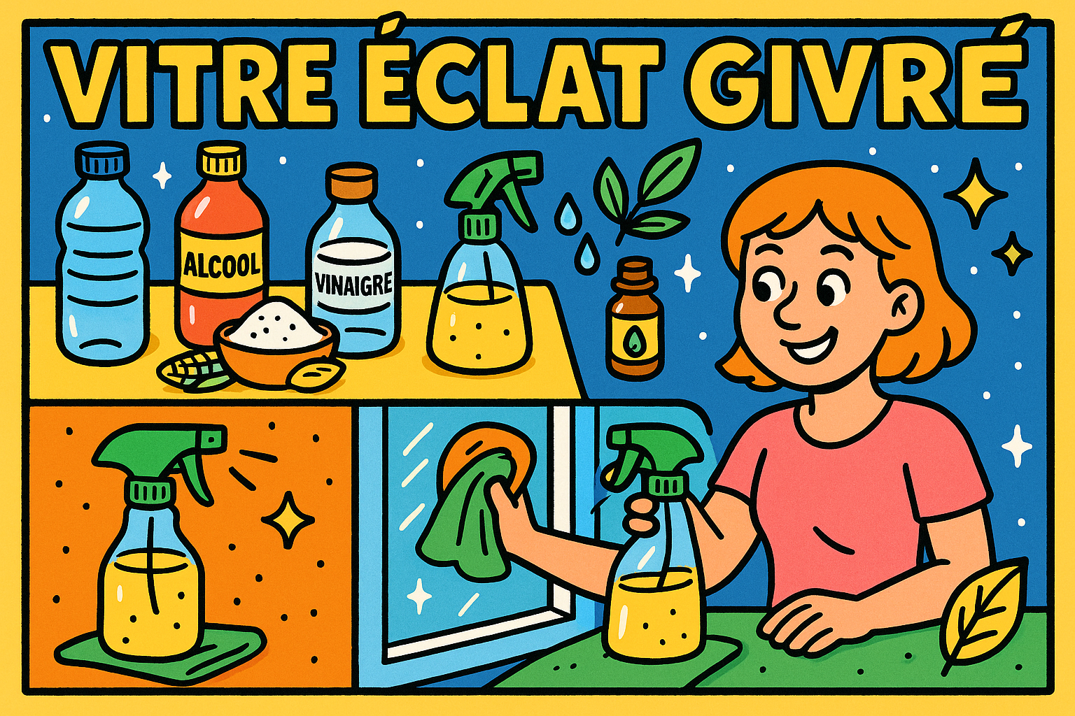 Image recette Vitre Eclat Givre : Le Nettoyant Vitre Maison Spécial Brillance Sans Traces