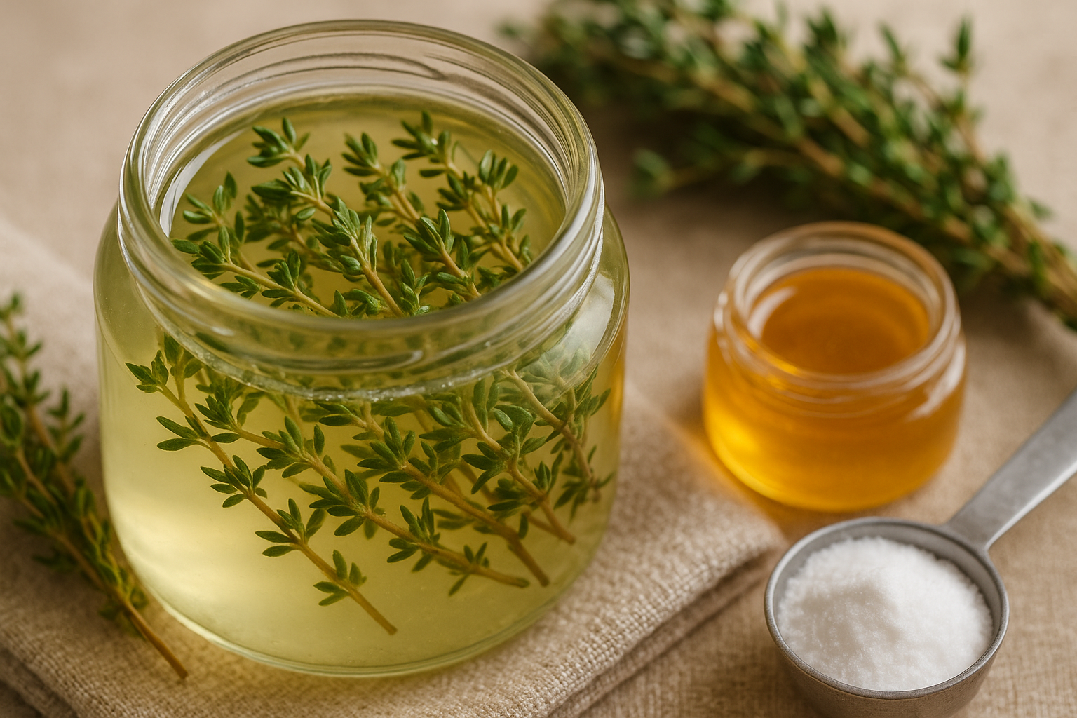 Image recette Assouplissant Maison au Thym et Miel pour Linge Doux et Frais