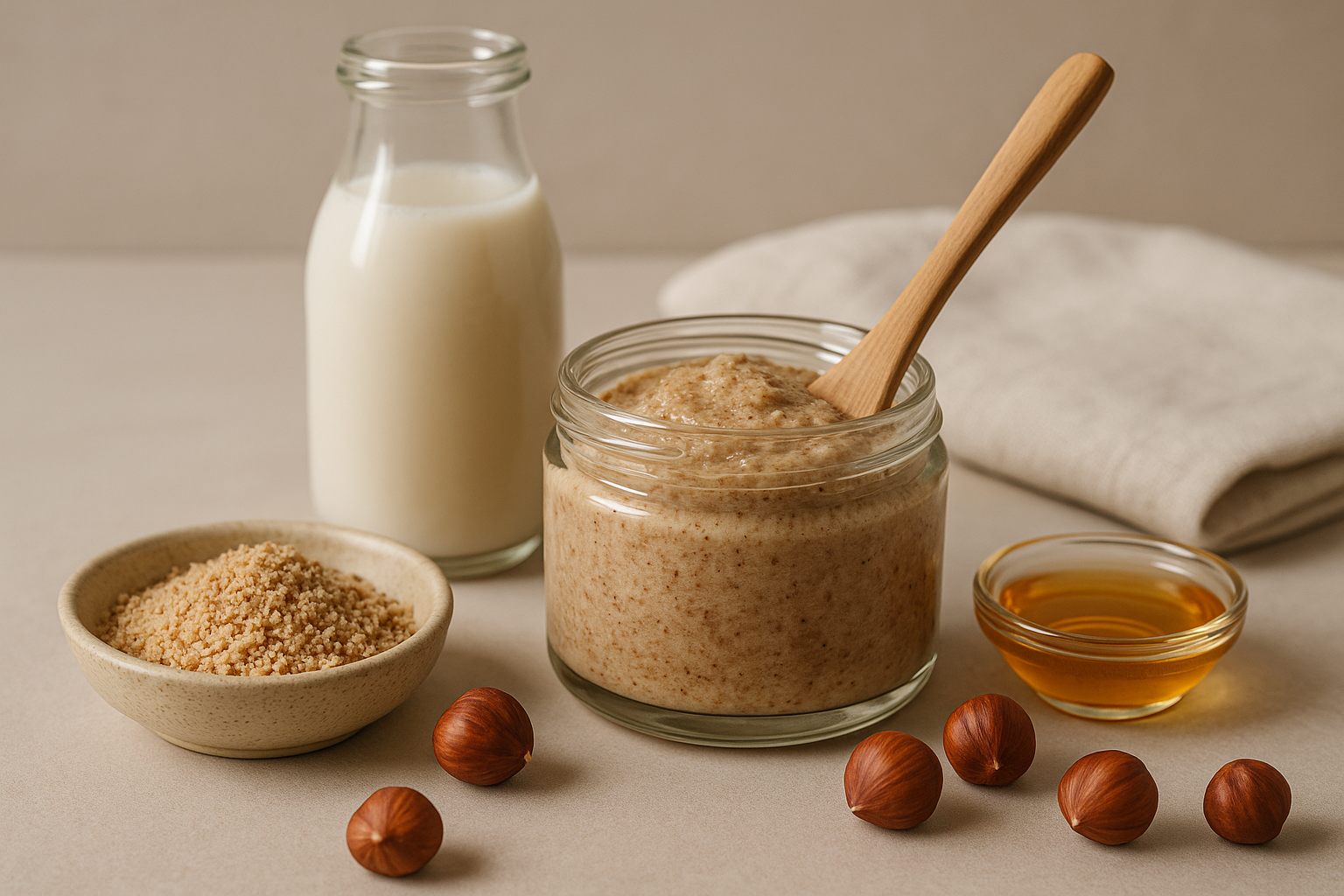 Image recette Exfoliant Corps Réconfortant à la Noisette et au Lait d'Avoine