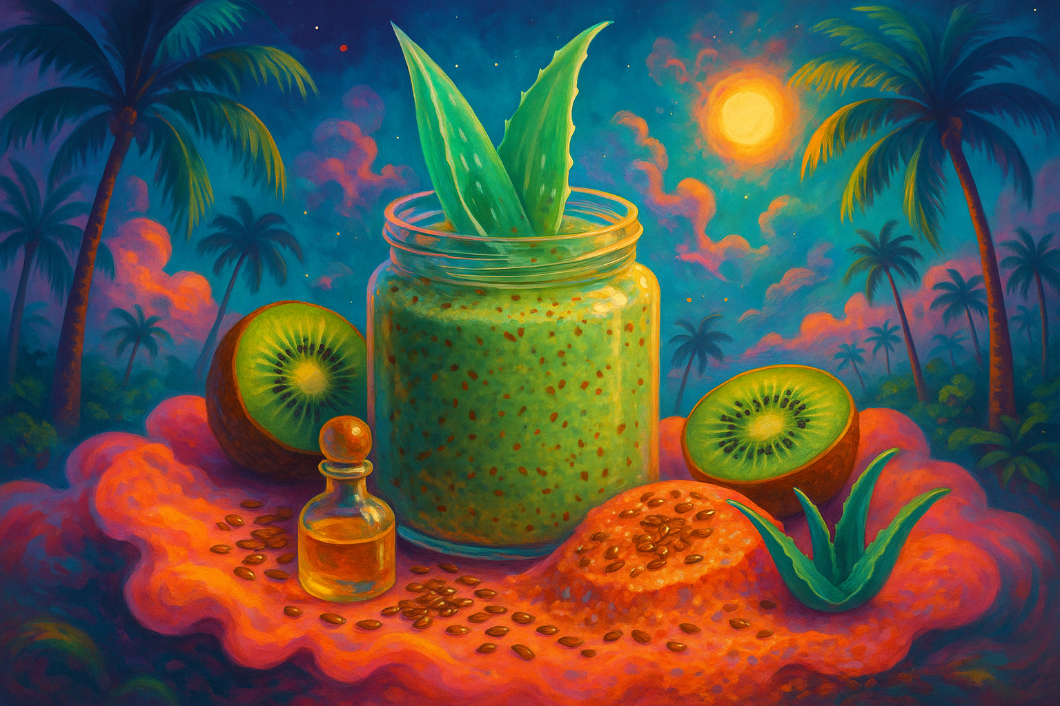 Image recette Exfoliant Corps Tropical au Kiwi et Graines de Lin