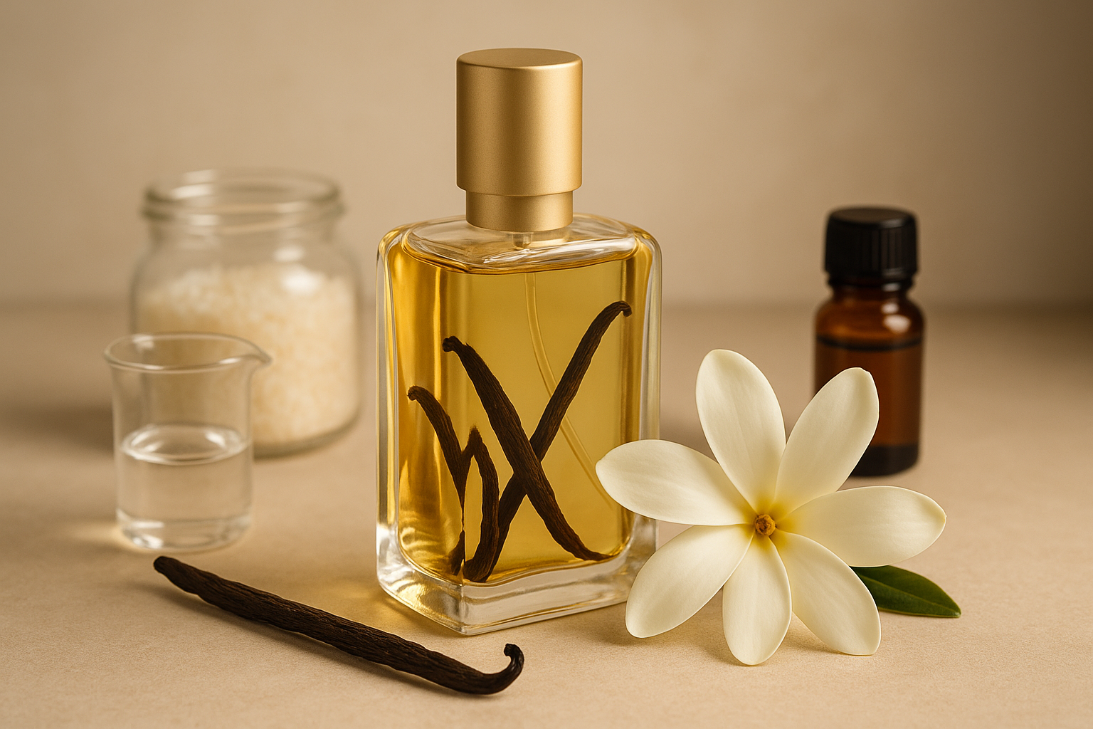 Image recette Bouquet Solaire : Parfum DIY Gourmand à la Fleur de Tiaré et V...