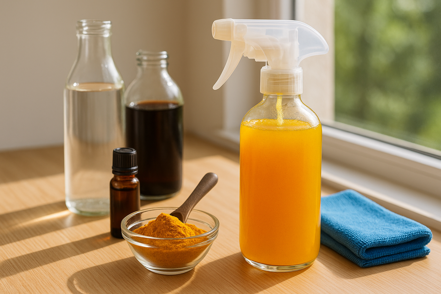 Image recette Reflets Safranes : Nettoyant Vitre Maison au Curcuma
