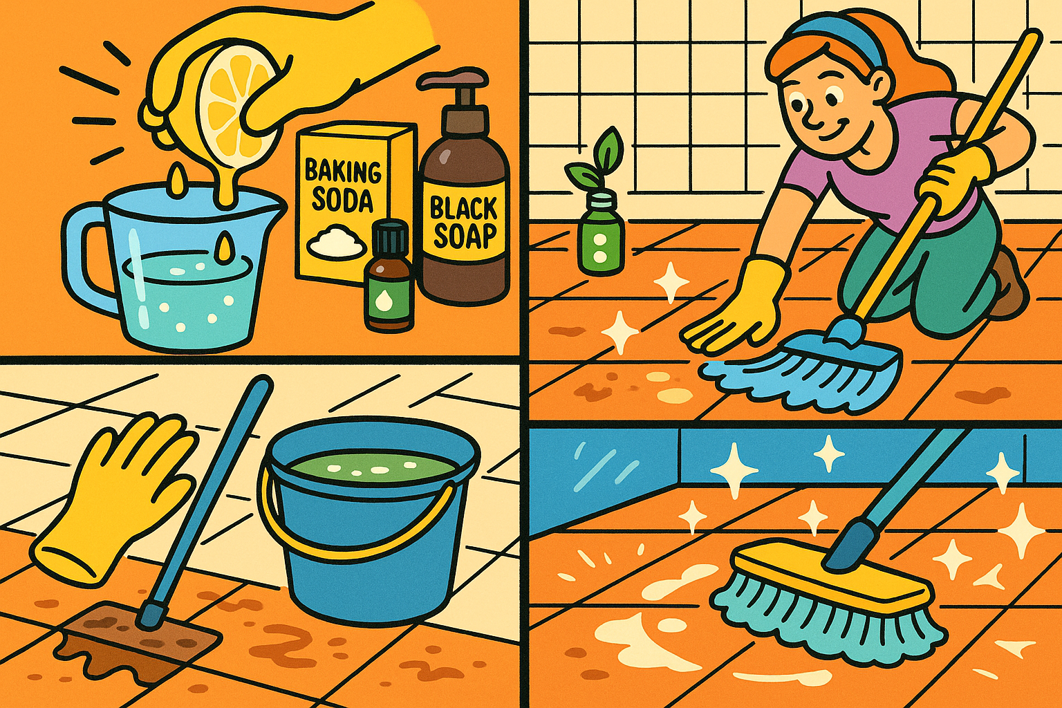 Image recette Fraîcheur Citrus : Recette Maison Décrassante pour Carrelage de Sol