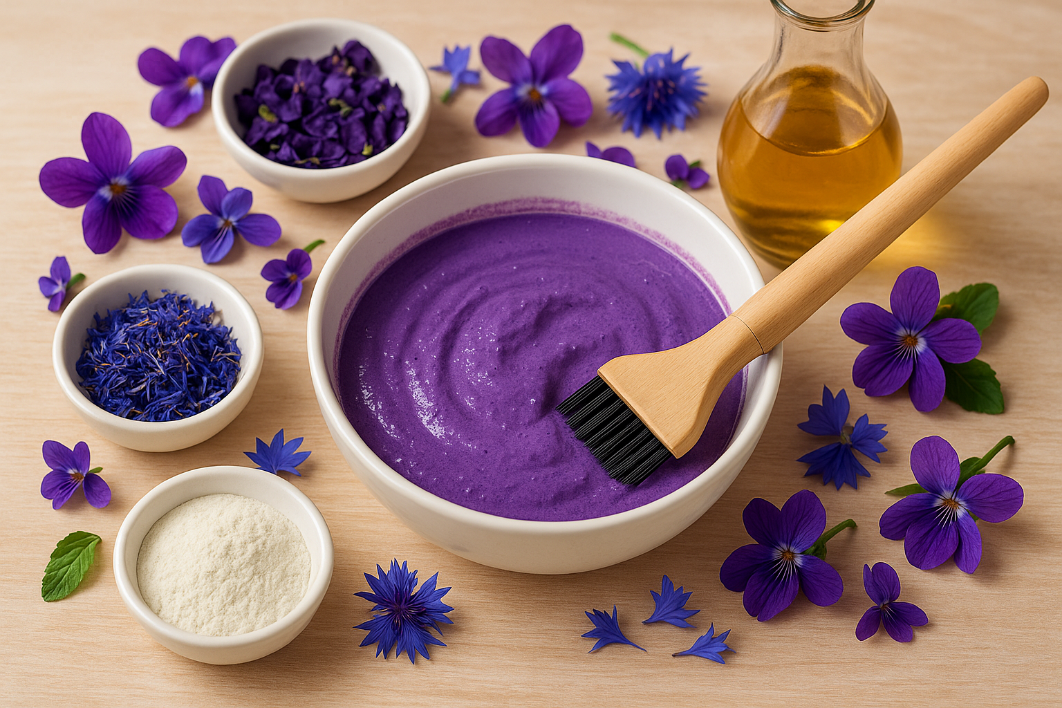 Image recette Coloration Maison Irisée à la Violette et au Bleuet : Reflets ...