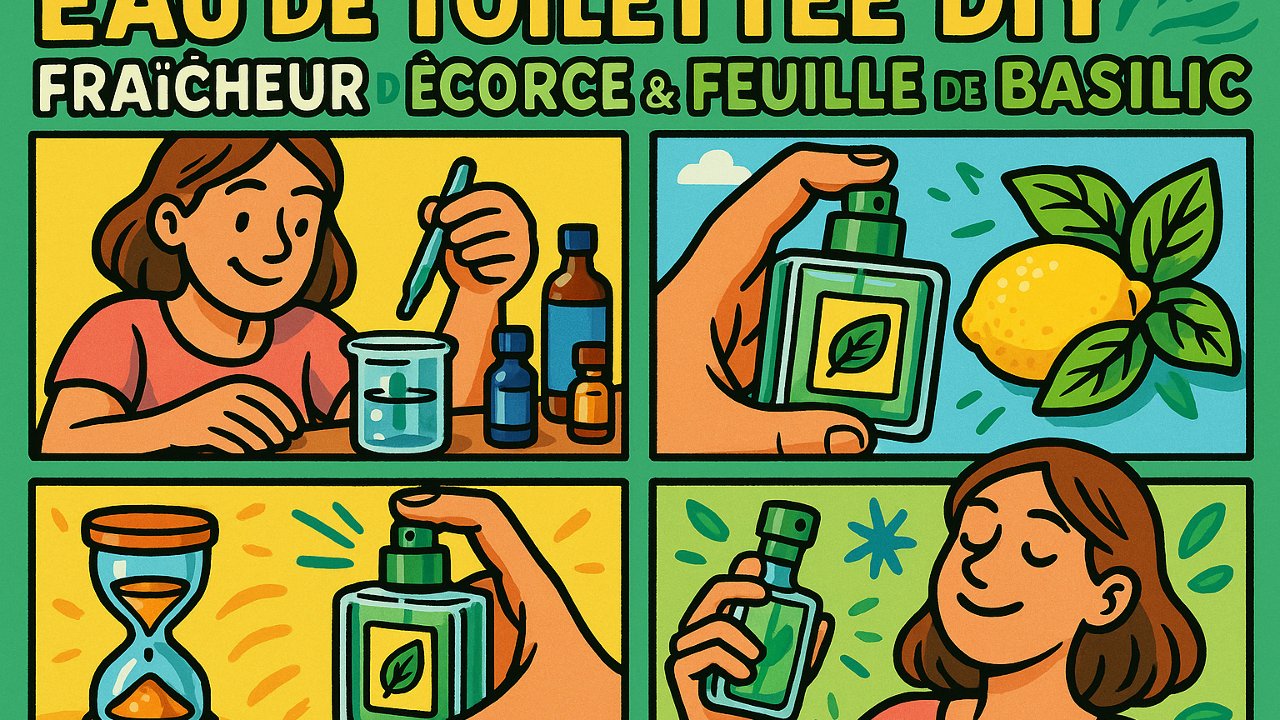 Image recette Eau de Toilette DIY Fraîcheur d'Ecorce & Feuille de Basilic