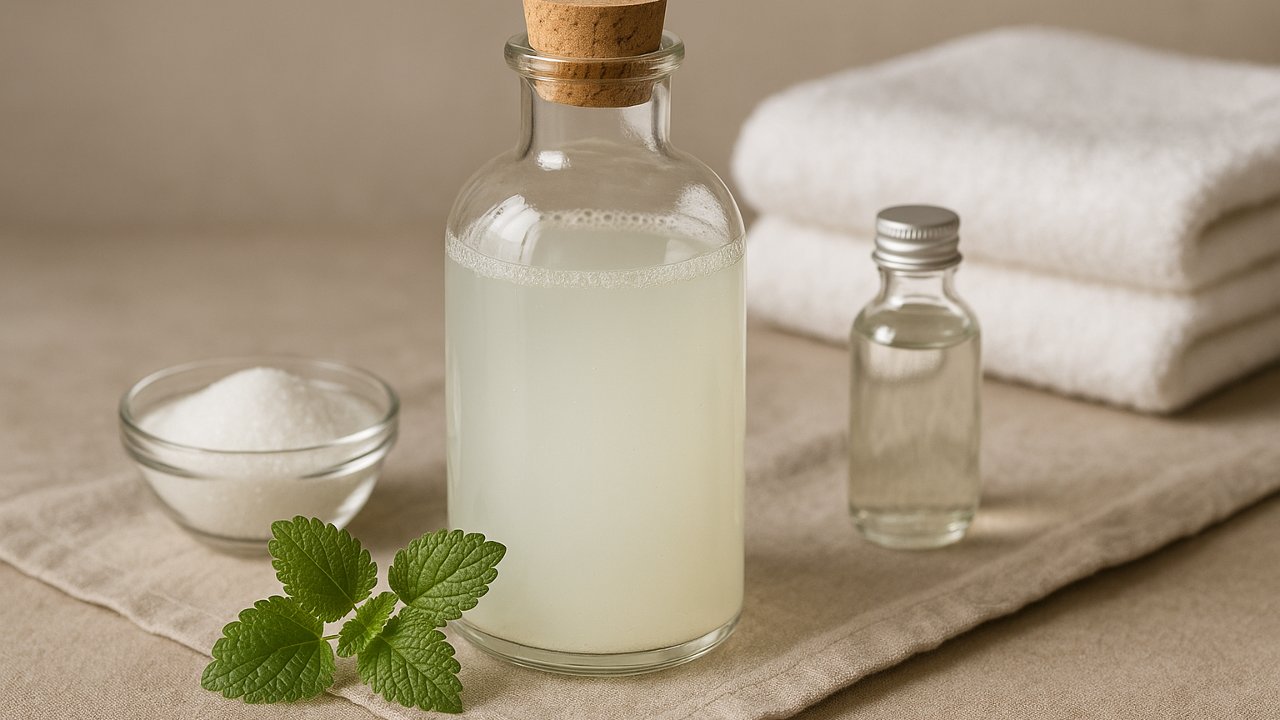Image recette Rosée de Mélisse : Assouplissant maison sans vinaigre à l’acide citrique