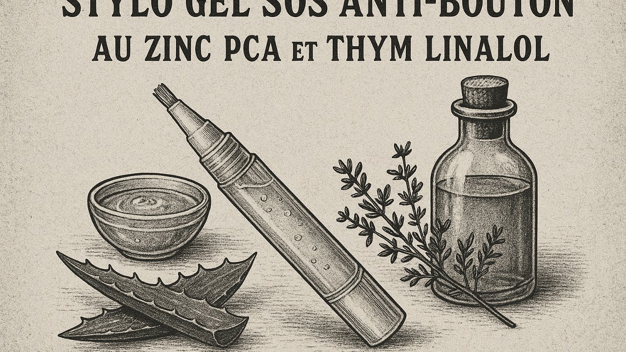 Image recette Stylo Gel SOS Anti-Bouton au Zinc PCA et Thym Linalol