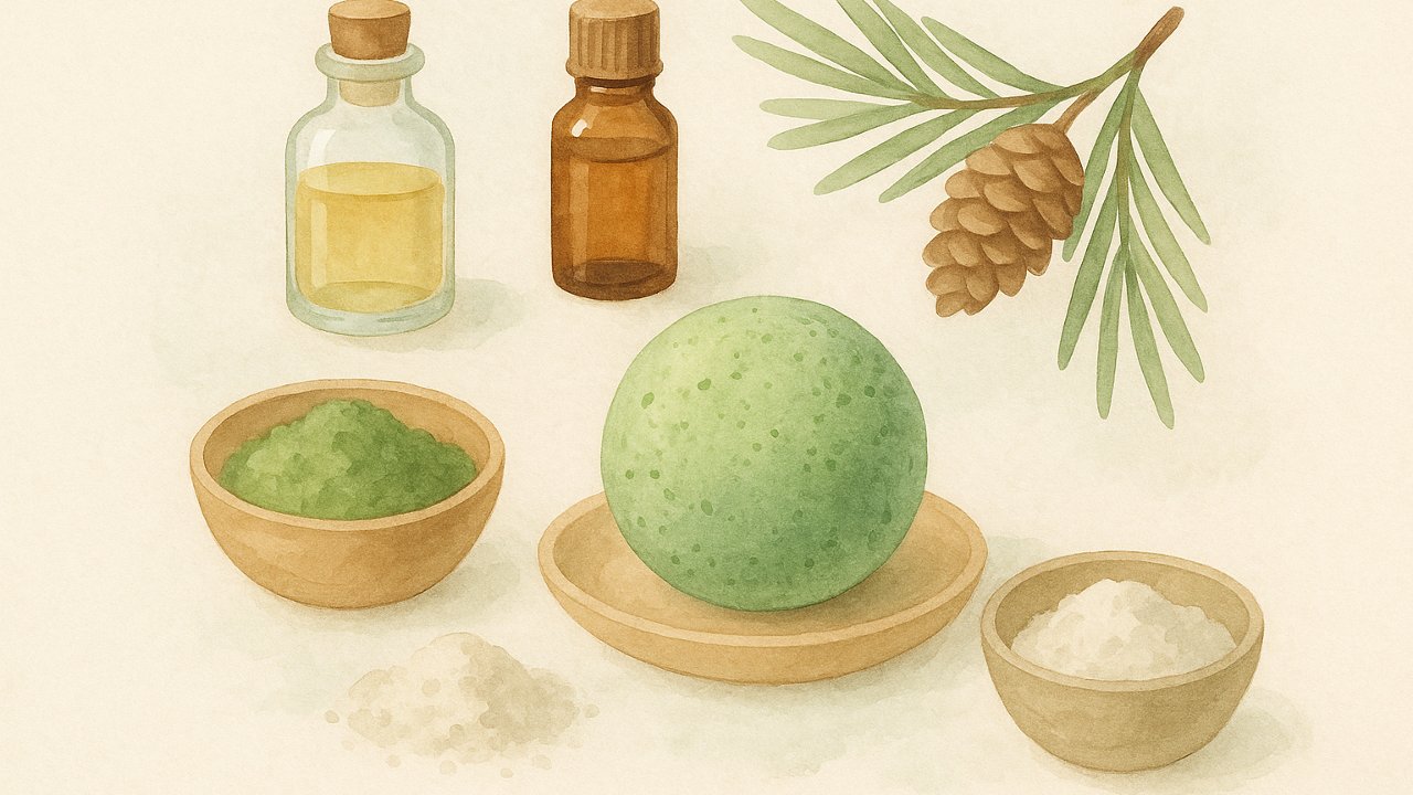 Image recette Bombe de Bain Forêt Boréale au Cèdre et Matcha