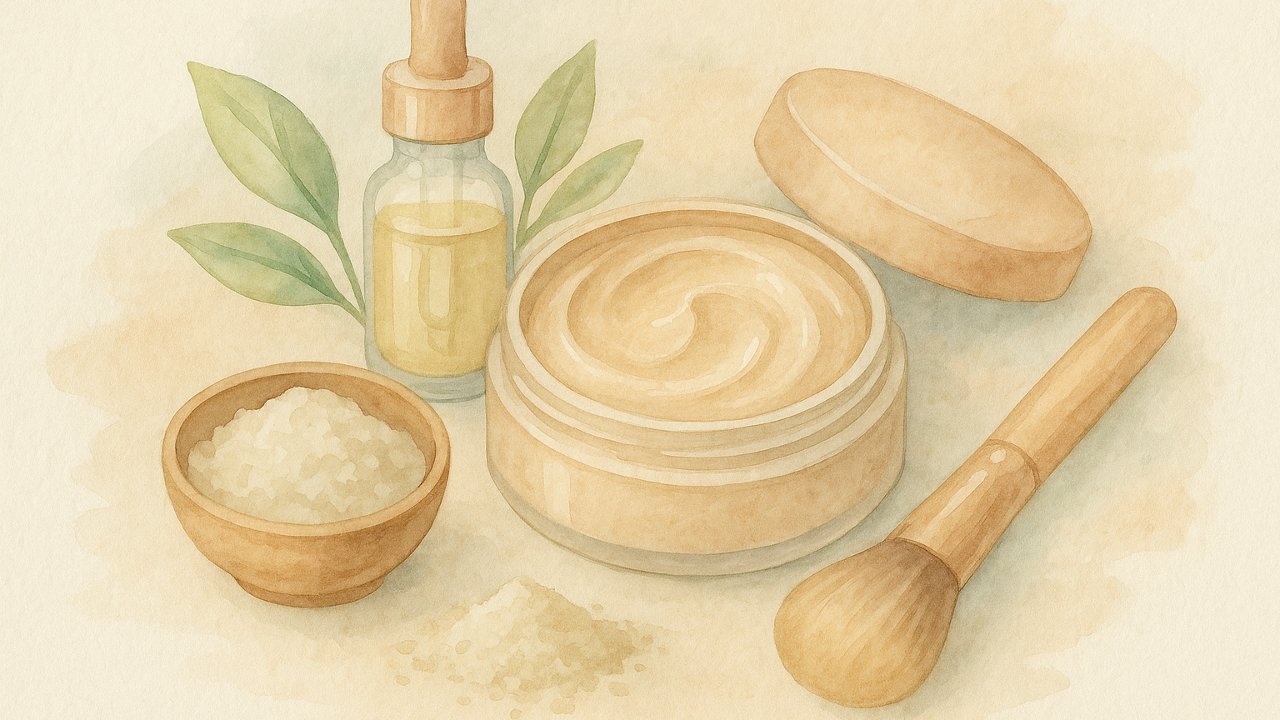 Image recette Highlighter Perle de Sable DIY : Illuminateur Crème-Poudre Bei...