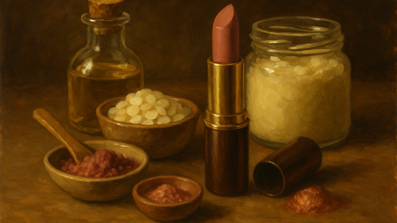Image recette Rouge à lèvres DIY bois de rose mat à la cire de riz et huile de pépins de raisin