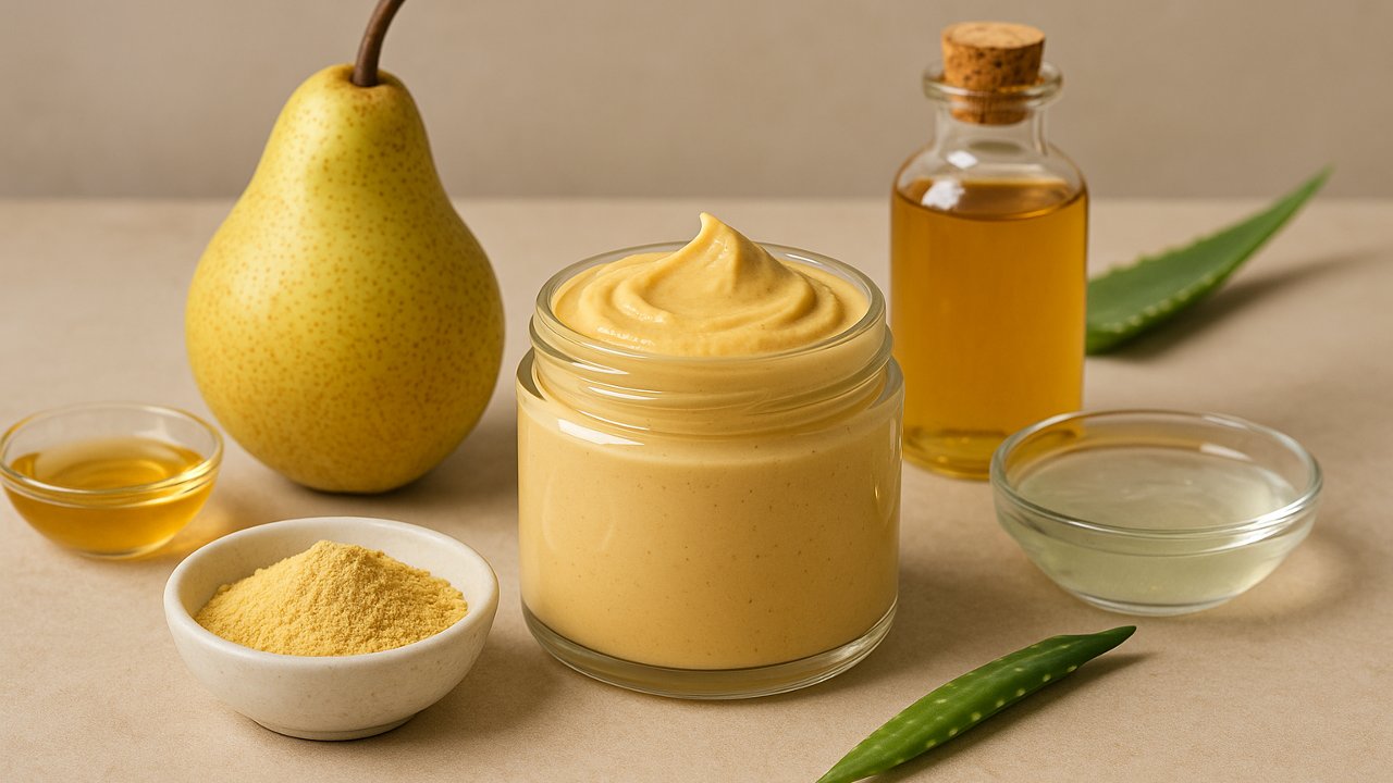 Image recette Masque Corps Velours à la Poire, Argile Jaune et Huile de Prune