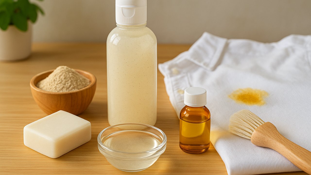 Image recette Gel détachant pré-lavage anti-gras à la terre de Sommières et decyl glucoside