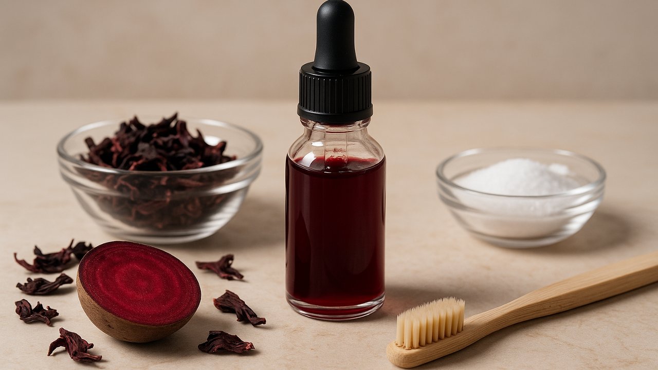 Image recette Révélateur de plaque dentaire naturel à l’hibiscus et betterave