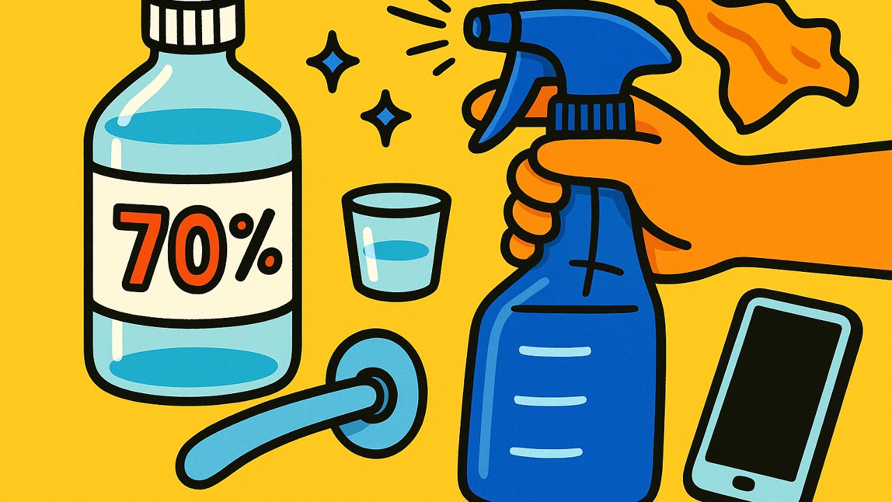 Image recette Spray désinfectant maison minimaliste à l’alcool 70 sans parfu...