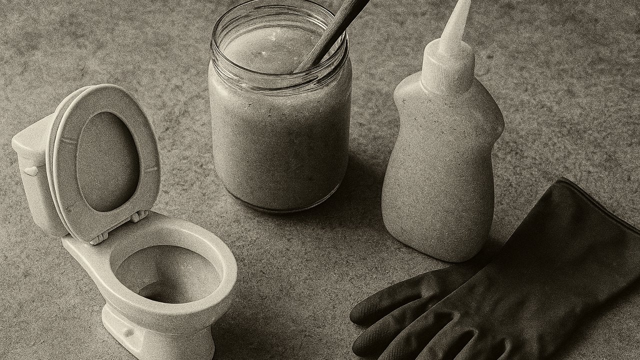Image recette Pâte adhérente détartrante pour WC : nettoyant maison spécial sous-rebord