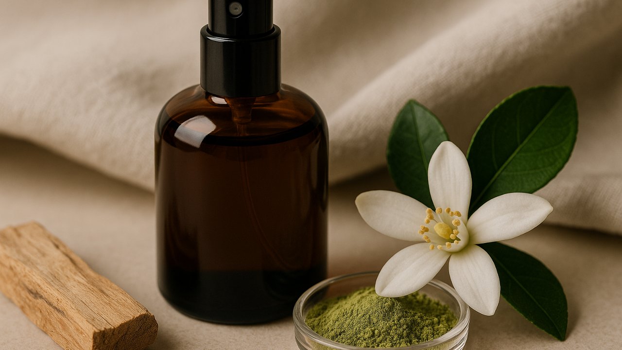 Image recette Sillage de Thé Blanc : Parfum DIY au Néroli, Matcha et Bois de Hinoki
