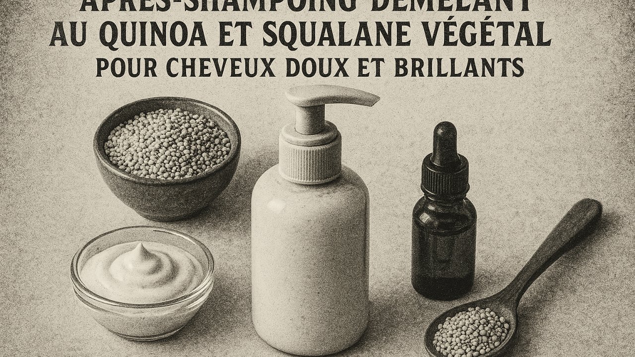 Image recette Après-shampoing démêlant au quinoa et squalane végétal pour cheveux doux et brillants