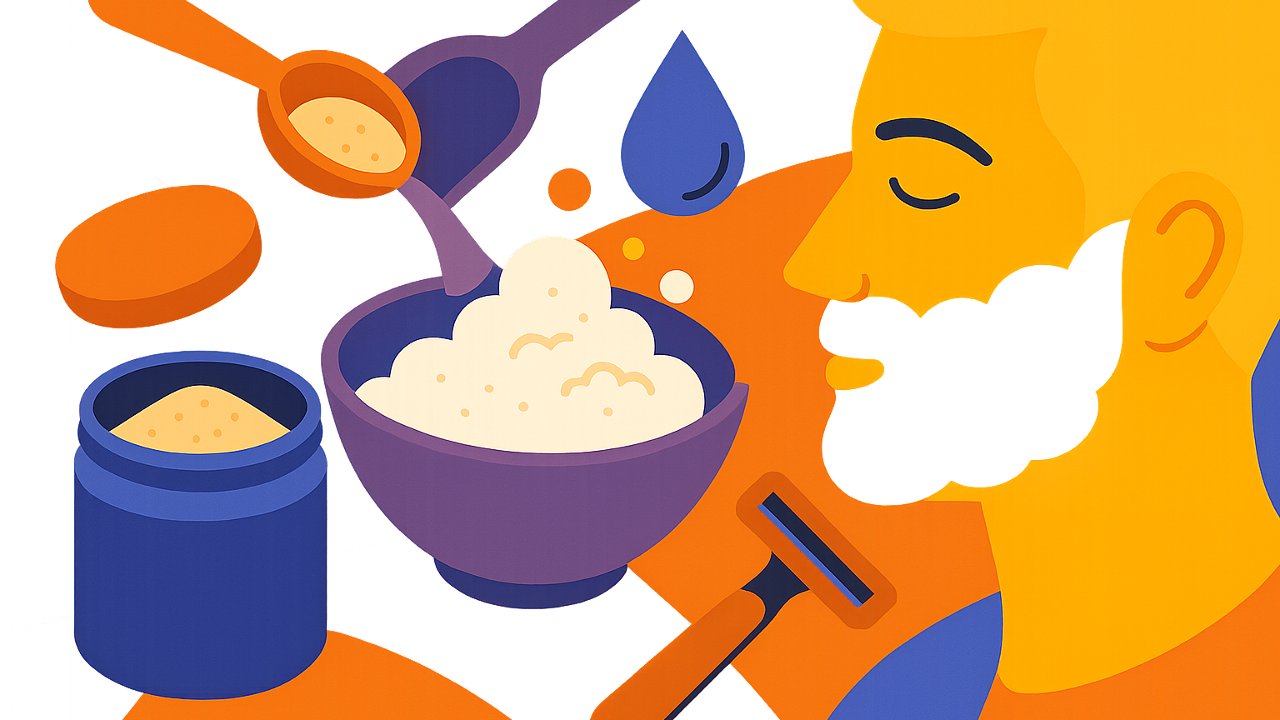 Image recette Poudre de Rasage Crémeuse Minute « Nuage de Barbier » pour Visage et Contours de Barbe