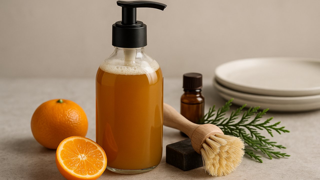 Image recette Liquide Vaisselle Maison Mandarine & Cèdre : recette DIY dégra...