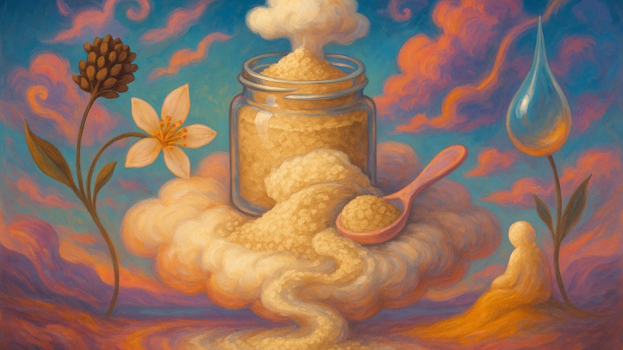 Image recette Poudre Nuage Nettoyante & Exfoliante Visage au Sarrasin, Reetha et Fleur d’Oranger
