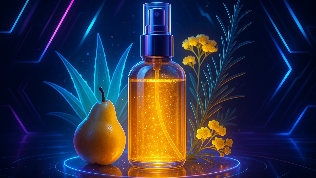 Image recette Spray Corporel DIY Brume Dorée d’Immortelle, Poire Givrée & Romarin Doux