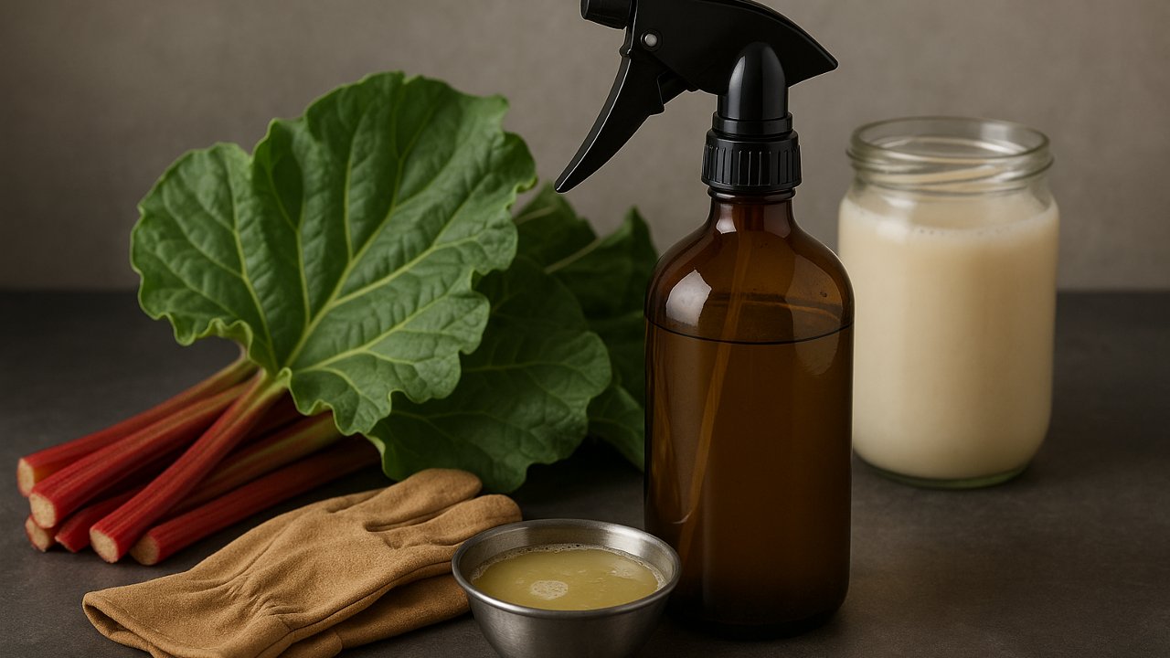 Image recette Insecticide maison à la rhubarbe et savon de Marseille : spray naturel anti-pucerons