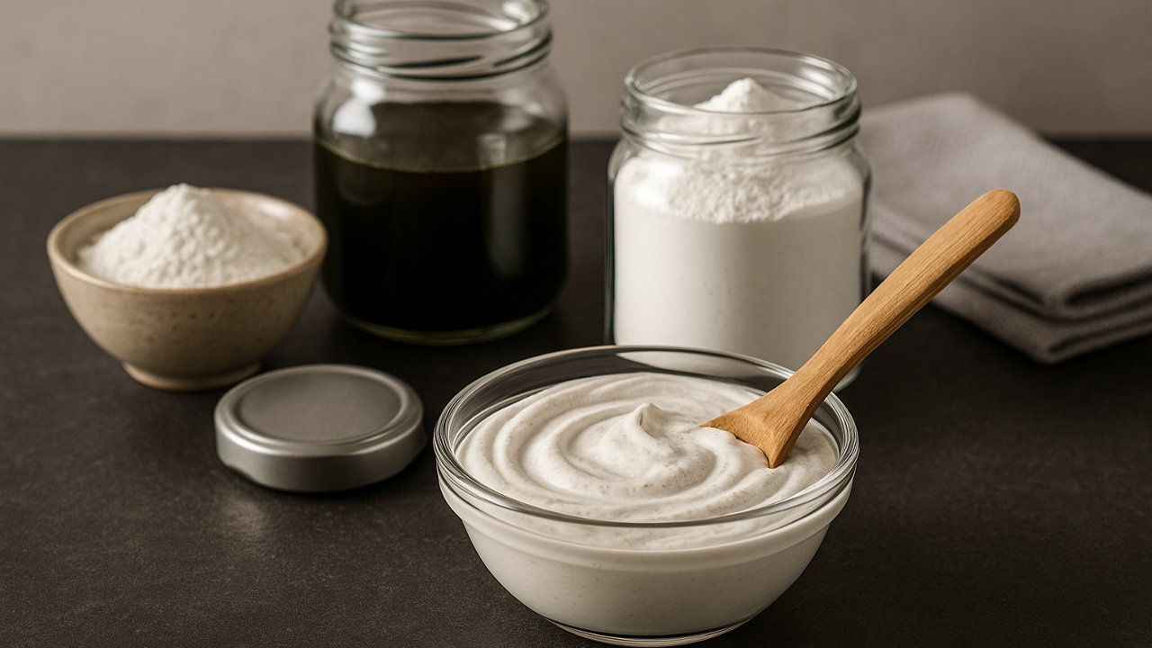 Image recette Masque dégraissant à l’argile blanche pour carrelage de sol de cuisine