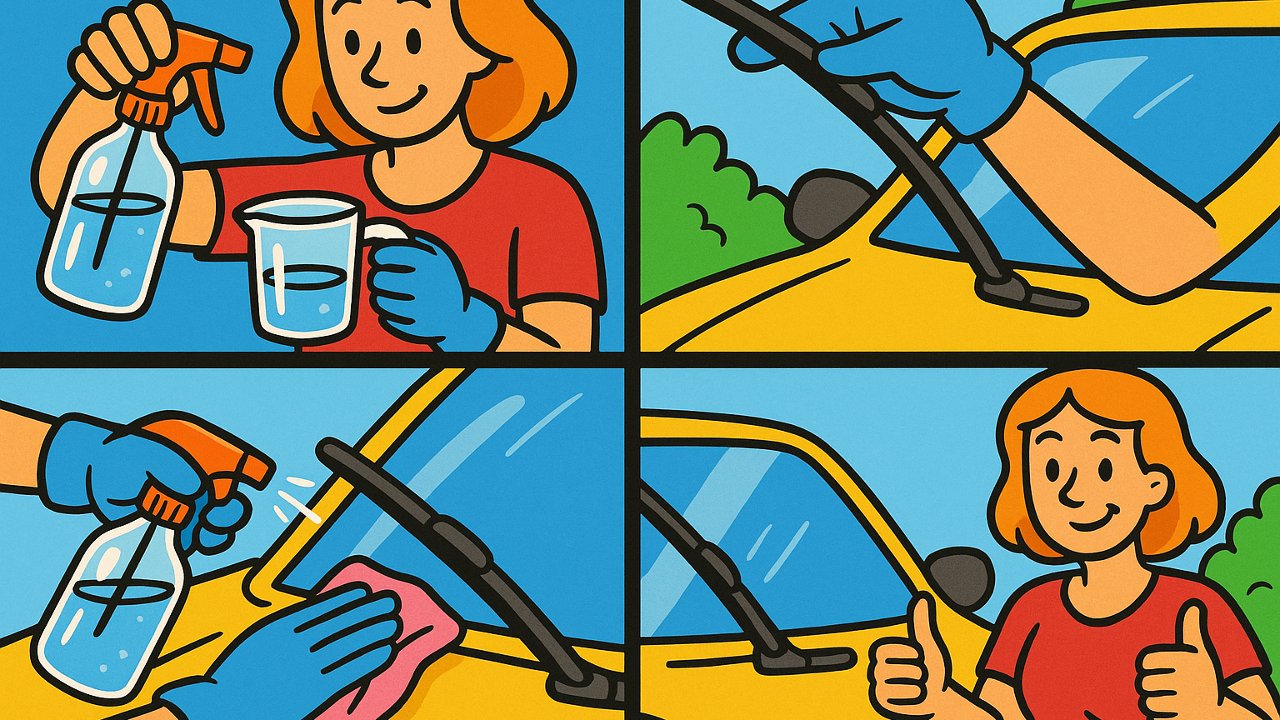 Première image de la recette Lotion nettoyante maison pour balais d’essuie-glace