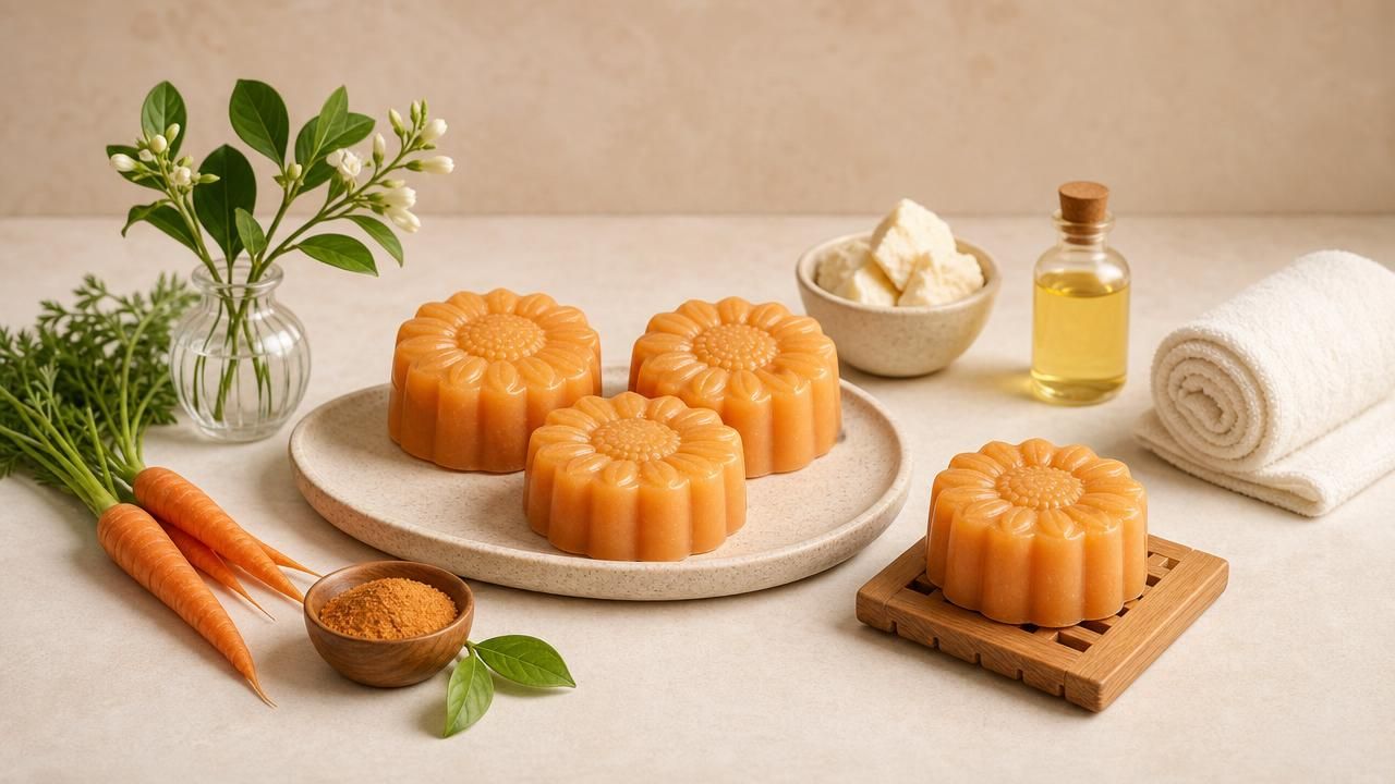 Première image de la recette Savon Soleil Doux à la Carotte, Karité et Petitgrain