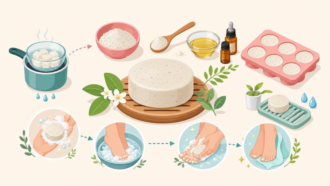 Première image de la recette Pain Lavant Solide DIY à l’Argile Blanche pour des Pieds Nets et Souples