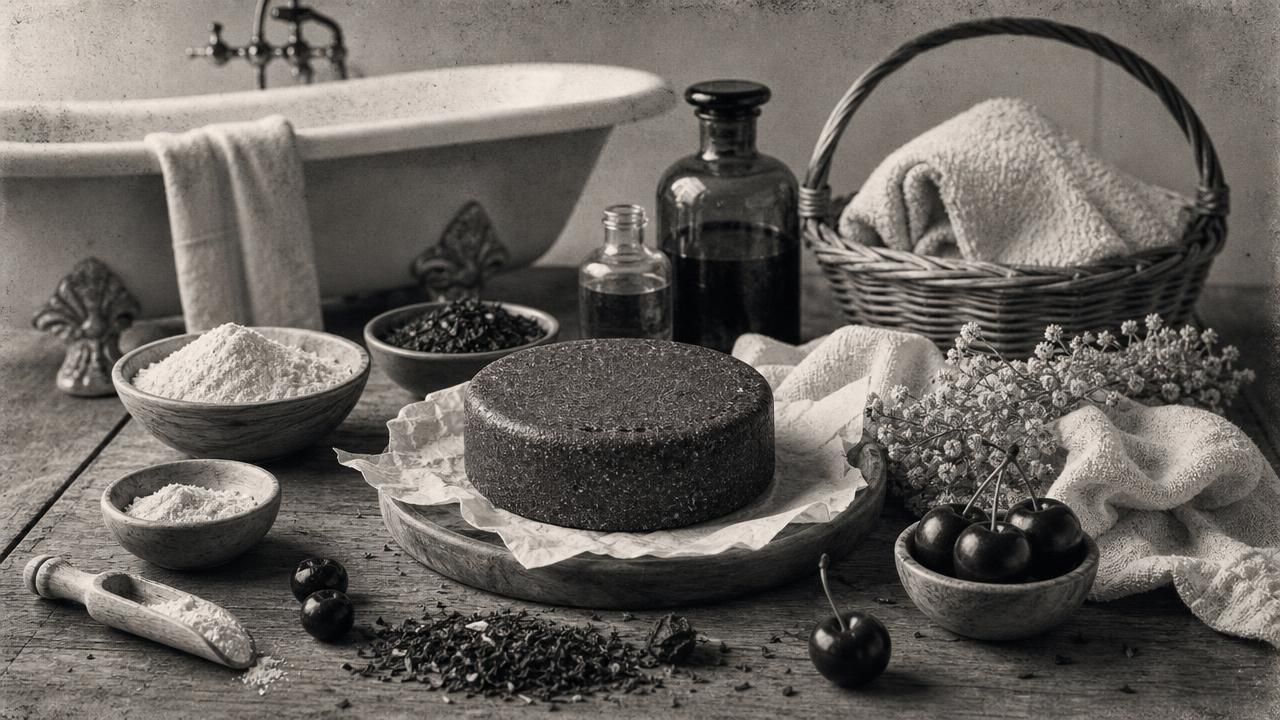 Première image de la recette Pain Moussant DIY Cerise Noire & Thé Rooibos : une mousse gourmande pour le bain