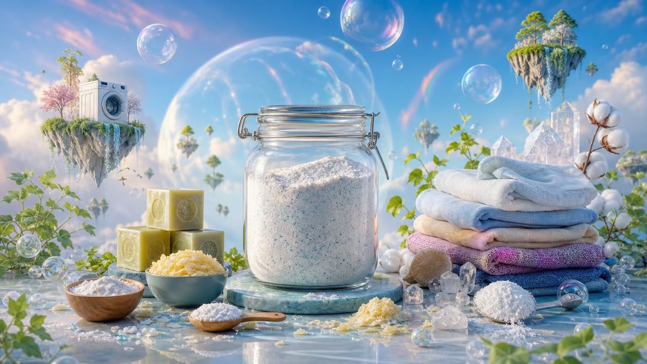 Première image de la recette Lessive maison en poudre au citrate de sodium anti-calcaire