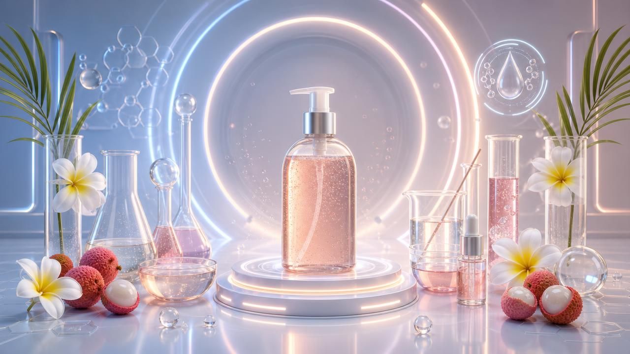 Première image de la recette Gel Douche Maison Douce Brume de Litchi & Fleur de Tiaré
