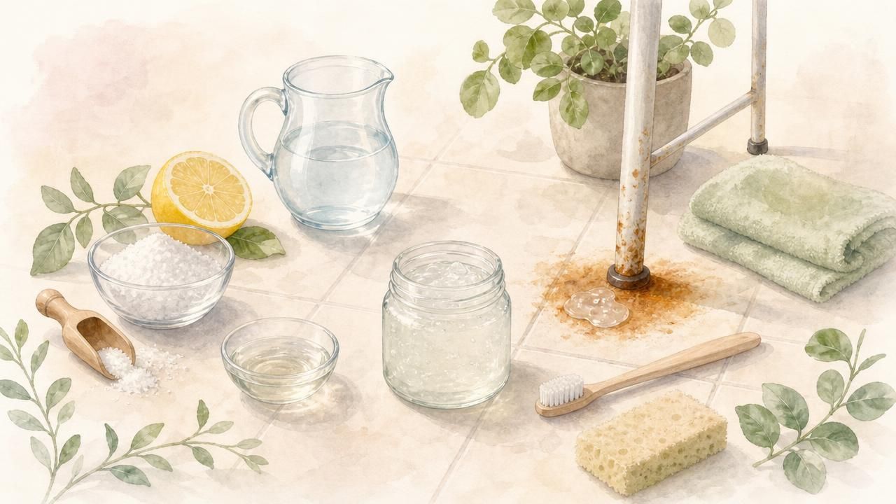 Première image de la recette Gel DIY anti-traces de rouille pour carrelage de sol