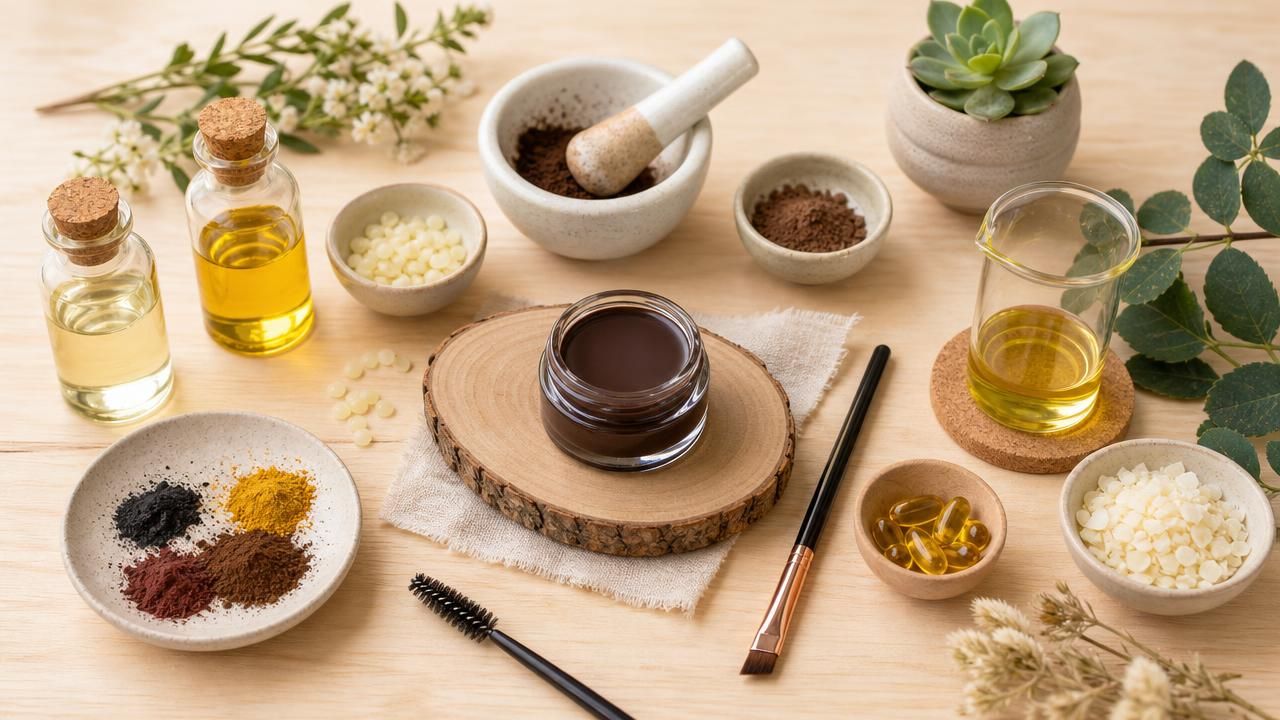 Première image de la recette Pommade à Sourcils DIY Teintée : la Cire Sculptante Naturelle pour un Regard Défini