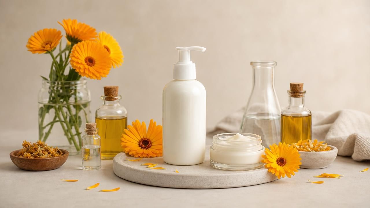 Première image de la recette Crème Hydratante Visage au Calendula, Panthénol & Jojoba