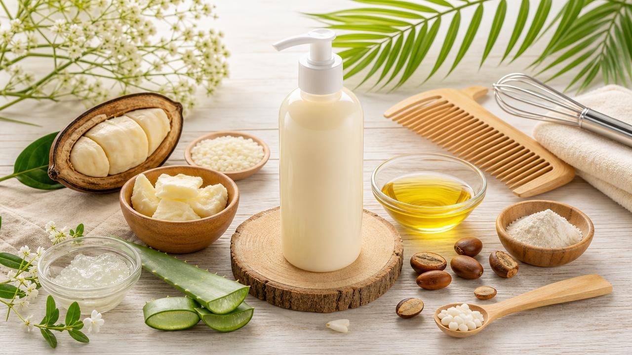 Première image de la recette Après-shampoing maison anti-frisottis au Cupuaçu et huile de Pracaxi