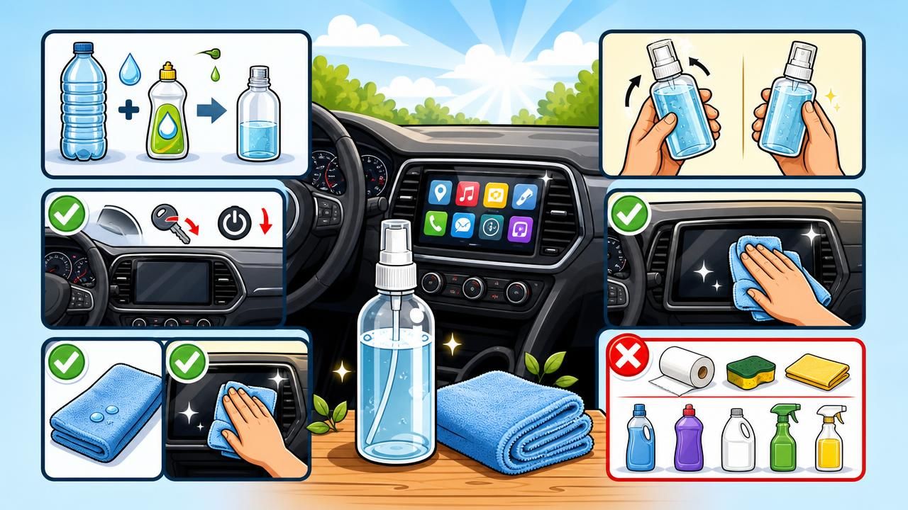 Première image de la recette Nettoyant Maison Doux pour Écran GPS et Compteur Numérique d’Automobile