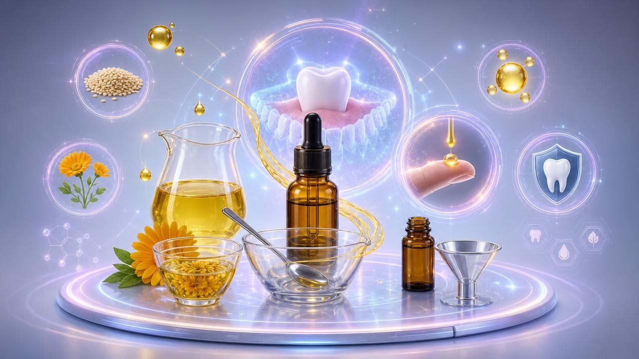 Première image de la recette Huile de Massage Gingival Maison au Calendula