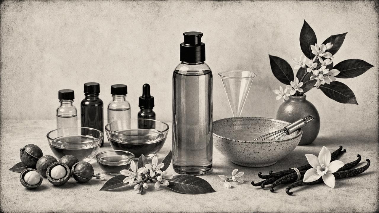 Première image de la recette Huile de Bain Soyeuse au Macadamia, Néroli et Vanille