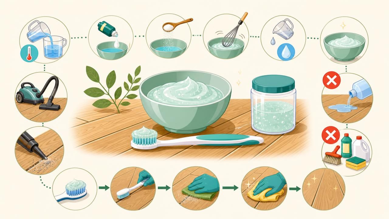 Gel anti-coulures DIY pour nettoyer les rainures de parquet et sol stratifié, photo 1