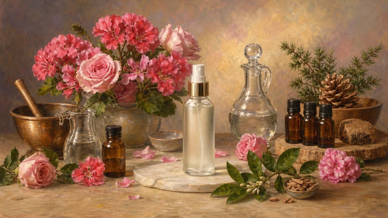 Spray Corporel DIY « Jardin d’Aube » au Géranium, Petitgrain et Cèdre, photo 1