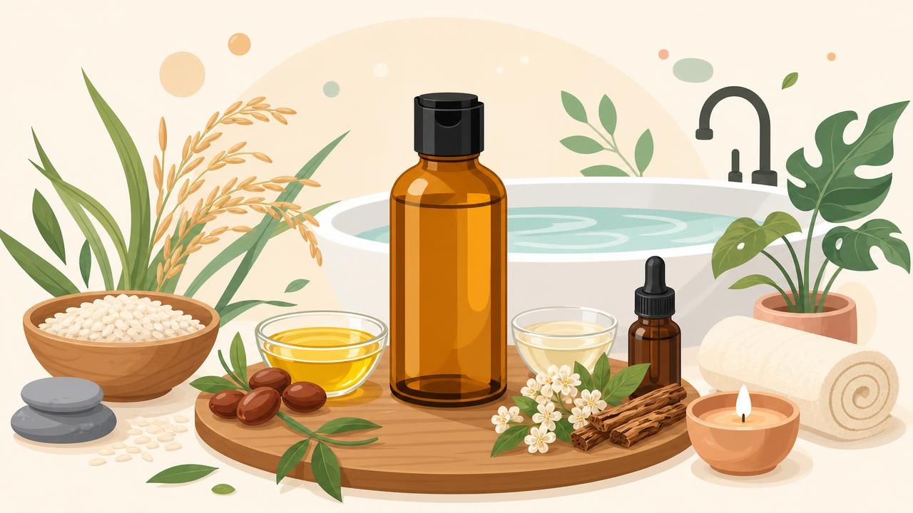 Huile de Bain Émolliente au Son de Riz et Bois de Hô, photo 1