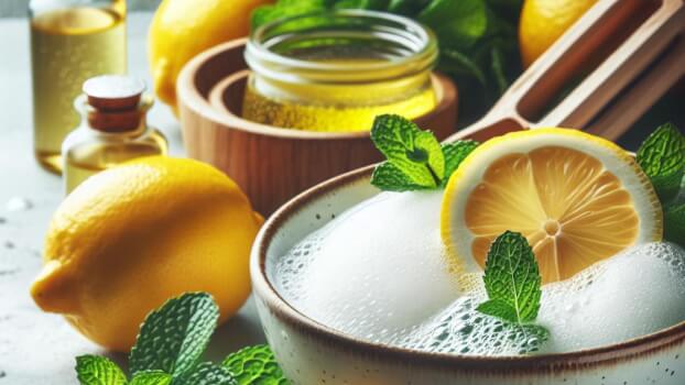 Image recette Pain Moussant Energisant Citron & Menthe: Le Cocktail Rafraichissant de votre Bain