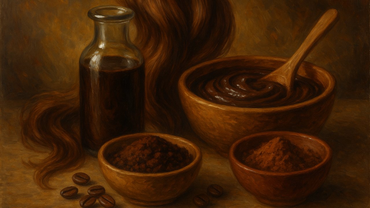 Image recette Coloration Naturelle Vivifiante au Café et Cacao pour Cheveux