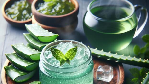 Image recette Gelee Hydratante a l'Aloe Vera et The Vert pour le Visage